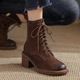 Hot Nubuck Women Boots Winter Retro and Old Lace-up Shoes Woman Short Boots Ankle Boots Thick Bottom Platform Shoes Cross-tied
