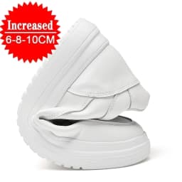 High Quality Men Sneakers Elevator Shoes for Men Fashion Casual Shoes Comfortable Leather Sports Shoes Height Increase 6/8/10cm