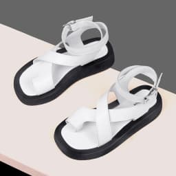 AIYUQI Sandals Women Genuine Leather 2026 Summer New Clip Toe Sandals Ladies Roman Women Shoes Muffin Sandals WHS MTO