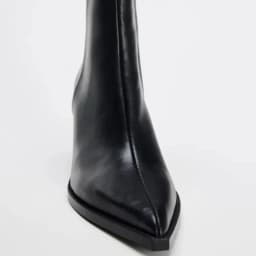 Chunky Heel Soft Leather Chelsea Boots Women Sexy Pointy Toe Side Zip Design Ankle Boots for Ladies Comfortable Women Shoes