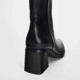 Chunky Heel Soft Leather Chelsea Boots Women Sexy Pointy Toe Side Zip Design Ankle Boots for Ladies Comfortable Women Shoes