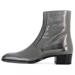 Gold Silver High Heels Men's Ankle Boots Luxury Genuine Leather Winter Cow Suede Brown Wedding Party Social Boots Man Dress Shoe