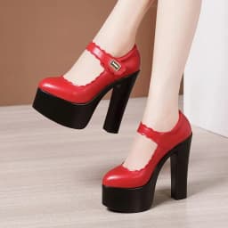 15cm Small Size 32-43 Extremem Block High Heels Shoes 2026 Fall Shallow Thick Chunky Platform Shoes Women Pumps Sexy Model Party