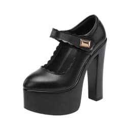 15cm Small Size 32-43 Extremem Block High Heels Shoes 2026 Fall Shallow Thick Chunky Platform Shoes Women Pumps Sexy Model Party