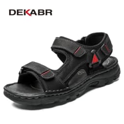 DEKABR Size 48 Male Genuine Leather Sandals Summer Casual Men Shoes Vacation Beach Shoes Fashion Outdoor Non-Slip Sneakers