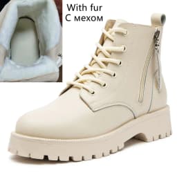 Genuine Leather Ankle Boots Women Autumn 2026 New Double Zipper Women's Ankle Boots Platform Thick Heel Motorcycle Boots Women