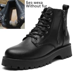 Genuine Leather Ankle Boots Women Autumn 2026 New Double Zipper Women's Ankle Boots Platform Thick Heel Motorcycle Boots Women