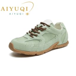 Women Sneakers Spring Summer 2026 New Genuine Leather Retro Fashion Casual Flats Women Lace-up German Training Shoes Women