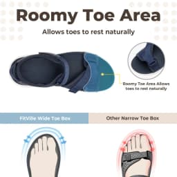 FitVille Wide Women'S Summer Walking Sandals Platform Sandals For Women With Adjustable Closures With Arch Support & Cushioning