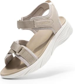 FitVille Wide Women'S Summer Walking Sandals Platform Sandals For Women With Adjustable Closures With Arch Support & Cushioning
