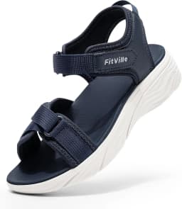 FitVille Wide Women'S Summer Walking Sandals Platform Sandals For Women With Adjustable Closures With Arch Support & Cushioning