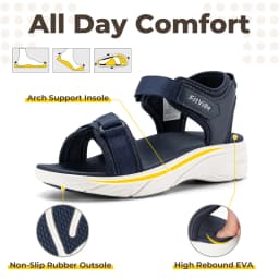 FitVille Wide Women'S Summer Walking Sandals Platform Sandals For Women With Adjustable Closures With Arch Support & Cushioning