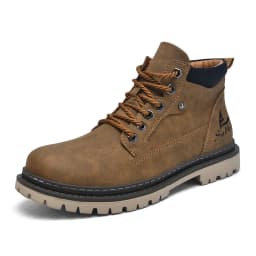 Large Size Handmade Men's Boots, Fashionable Ankle Boots, Retro Lace-Up High-Top Boots, Winter Leather Shoes, Autumn Outdoor Hiking Boots, Sneakers, Hombres, Botas High-Top Shoes, Non-Slip