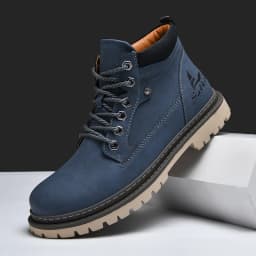 Large Size Handmade Men's Boots, Fashionable Ankle Boots, Retro Lace-Up High-Top Boots, Winter Leather Shoes, Autumn Outdoor Hiking Boots, Sneakers, Hombres, Botas High-Top Shoes, Non-Slip