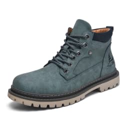 Large Size Handmade Men's Boots, Fashionable Ankle Boots, Retro Lace-Up High-Top Boots, Winter Leather Shoes, Autumn Outdoor Hiking Boots, Sneakers, Hombres, Botas High-Top Shoes, Non-Slip