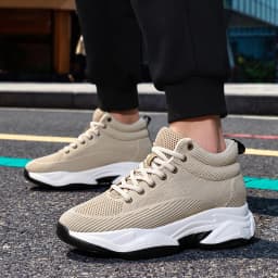 Summer Plus Size Men Invisible Height Increasing Sneakers 8cm Breathable Mesh Casual Sports Outdoor Comfortable Elevator Shoes