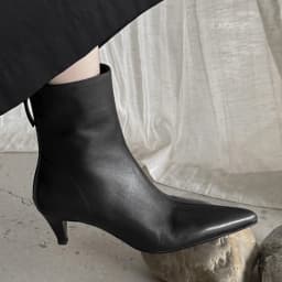 Women's cow leather pointed toe back zip autumn ankle boots elegant ladies 5.5cm thin high heel daily slim dress short booties