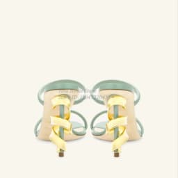 2026 Summer New in Strange Stuyle Metal Heeled Sandals Open Toe Leather Black/Pink High Heels Slippers Big Size Party Shoes