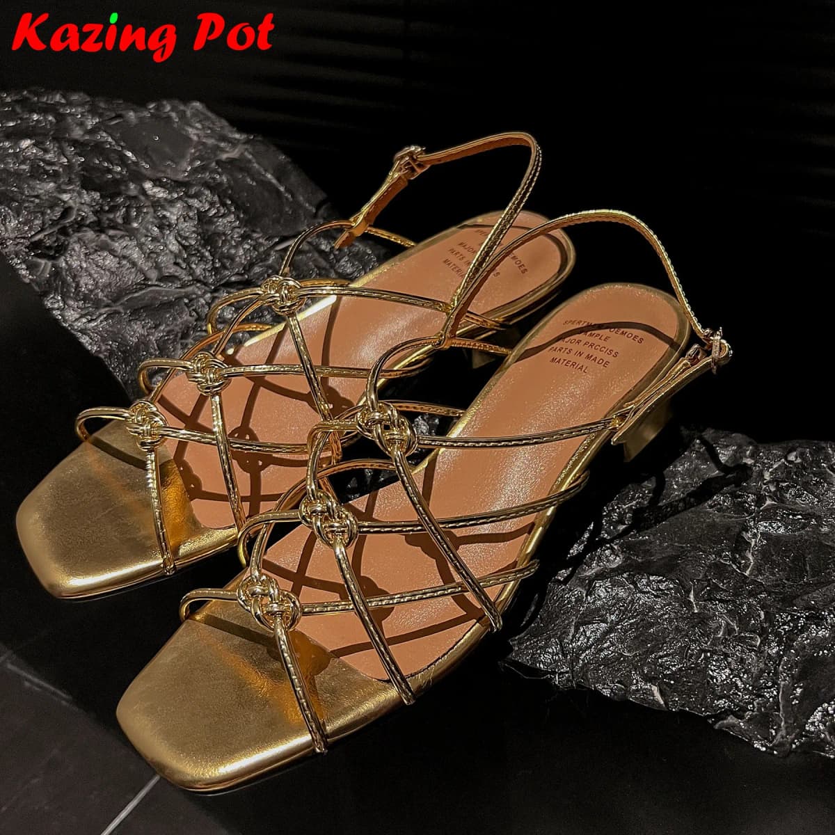 Krazing Pot High Quality Concise Summer Shoes Chunky Heels Buckle Straps Dating Office Lady Party Dress Ins Modern Women Sandals