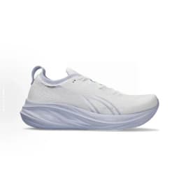 All White Mesh Athletic Running Sneakers Blue Gradient Streamline Shock Absorbing Midsole Green Traction Edge Colorful Side Stripe Breathable Knit Upper Lace Up Unisex Sport Footwear