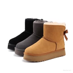 New winter snow boots bow thick soled boots long tube women's style
