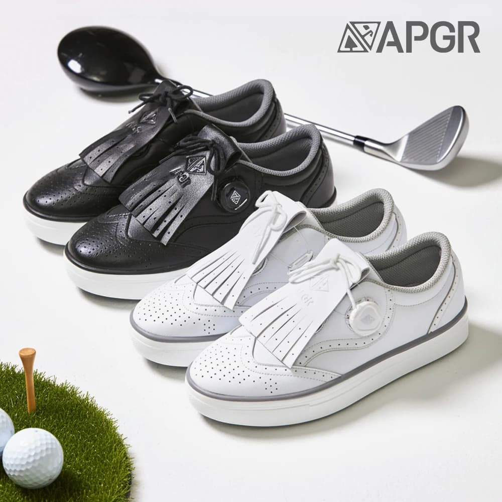 [Apgr] Women's Genuine Cowhide Leather Dial Golf Shoes Spikeless Screen Golf Shoes Parkball Shoes Td01