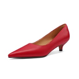 SmallHut New Trend Spring Summer Split Leather Women Pumps Classic Ladies Brown Red Black Party Shoes Sexy Pointed Toe Heels