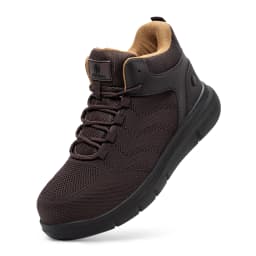 FitVille Widened Men'S Work Shoes Slip-On Composite Steel Toe Shoe Safe Puncture-Proof For Swollen Feet For Construction Sites