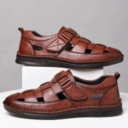 Summer High-quality Cowhide Sandals Classic Roman Sandals Outdoor Sneaker Beach Business Casual Shoes Men Water Trekking Sandals