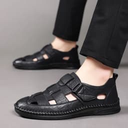 Summer High-quality Cowhide Sandals Classic Roman Sandals Outdoor Sneaker Beach Business Casual Shoes Men Water Trekking Sandals
