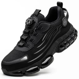 Steel Toe Work Shoes for Men Women Anti-Smash Anti-Puncture Blue Safety Shoes Breathable Lightweight Air Cushion Work Shoes