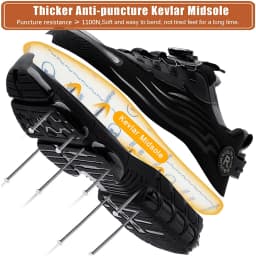 Steel Toe Work Shoes for Men Women Anti-Smash Anti-Puncture Blue Safety Shoes Breathable Lightweight Air Cushion Work Shoes
