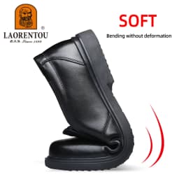 LAORENTOU breathable genuine leather, soft leather, middle-aged business and leisure leather shoes, men's driving shoes 128803