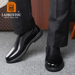 LAORENTOU breathable genuine leather, soft leather, middle-aged business and leisure leather shoes, men's driving shoes 128803