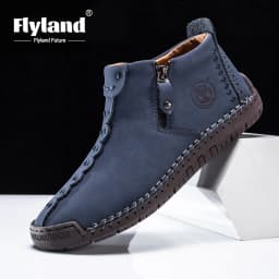 FLYLAND Men'S Fashion Vintage Classical Handmade Dress Boot Chukka Boot Daily Casual Work Office Shoe