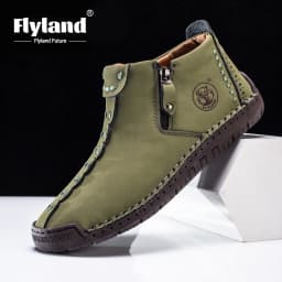 FLYLAND Men'S Fashion Vintage Classical Handmade Dress Boot Chukka Boot Daily Casual Work Office Shoe