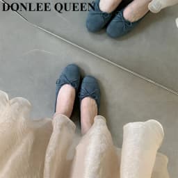 DONLEE QUEEN 2026 Summer Flats Ballet Shoes Women Slip On Loafers Round Toe Shallow Bowtie Ballerina Soft Moccasin zapatos mujer