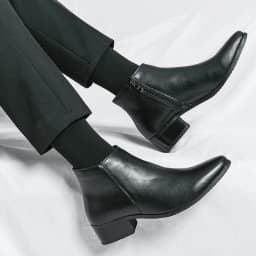 Boots Chelsea Leather Men Ankle Shoes Wedding Formal Man Business Winter Warm Height Increase 5cm