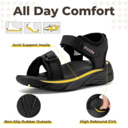 FitVille Wide Women'S Platform Sandals Summer Walking Sandals For Women With Adjustable Closures With Arch Support & Cushioning