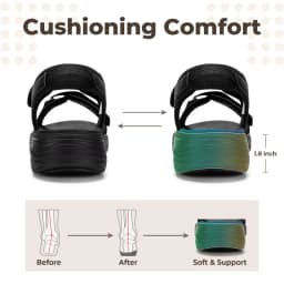FitVille Wide Women'S Platform Sandals Summer Walking Sandals For Women With Adjustable Closures With Arch Support & Cushioning