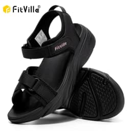 FitVille Wide Women'S Platform Sandals Summer Walking Sandals For Women With Adjustable Closures With Arch Support & Cushioning