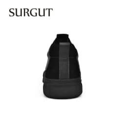 SURGUT Men's Casual Shoes Cowhide Leather Autumn Winter Non-Slip Comfortable Fashion Splicing Thick Sole Shoes Size 38-44