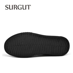SURGUT Men's Casual Shoes Cowhide Leather Autumn Winter Non-Slip Comfortable Fashion Splicing Thick Sole Shoes Size 38-44