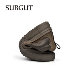SURGUT Men's Casual Shoes Cowhide Leather Autumn Winter Non-Slip Comfortable Fashion Splicing Thick Sole Shoes Size 38-44