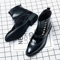 38-46 Men Boots Patent Leather Autumn Fashion Brogue Shoes Comfortable Brand Black Green Safety Gladiator Ankle Flats Cool Gift