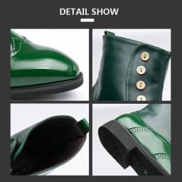38-46 Men Boots Patent Leather Autumn Fashion Brogue Shoes Comfortable Brand Black Green Safety Gladiator Ankle Flats Cool Gift