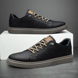 Italian Brand Black Genuine Leather Oxford Shoes UNISEX Casual Shoes Lace Up Flat Sneakers Luxury Shoes for Men Big Size: 36-47
