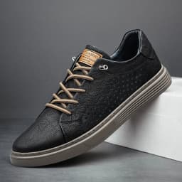 Italian Brand Black Genuine Leather Oxford Shoes UNISEX Casual Shoes Lace Up Flat Sneakers Luxury Shoes for Men Big Size: 36-47