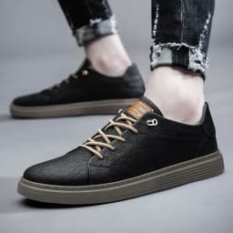 Italian Brand Black Genuine Leather Oxford Shoes UNISEX Casual Shoes Lace Up Flat Sneakers Luxury Shoes for Men Big Size: 36-47