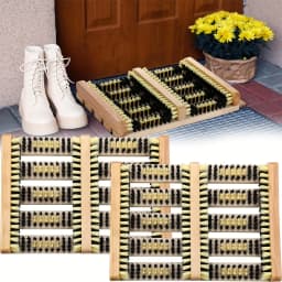 Boot Scraper Brush – Flat Door Scrubber Mat All Weather Shoes & Boots Cleaner, Removes Snow,  Mud Boot Scraper Door Mat Outdoor